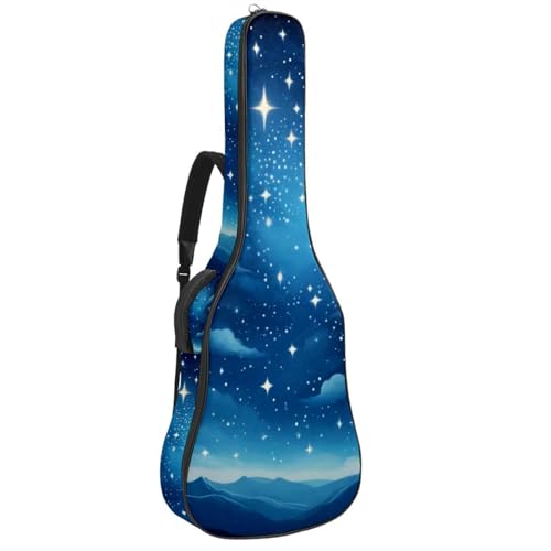 Housse guitare acoustique étanche 42.9" avec motif ciel étoilé bleu
