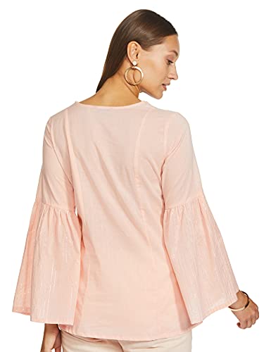 Image of Rangriti Pink Viscose Indie Top for Women
