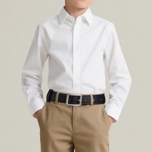 Boys Belt for Kids, Boys Dress Leather Belt for Wedding Graduation Ceremony Church School Uniform Casual Jeans3