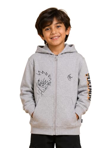 Image of Unisex Kids Solid Full Sleeve Zip Front Open Hooded Sweatshirt