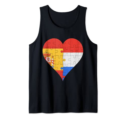 Cœur drapeau hollandais espagnol Débardeur