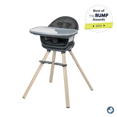 Image of Maxi-Cosi Moa 8-in-1 High Chairs for Babies and Toddlers, Machine Washable Infant High Chair, Compact, Convertible High Chair Lightweight Design, Classic Graphite