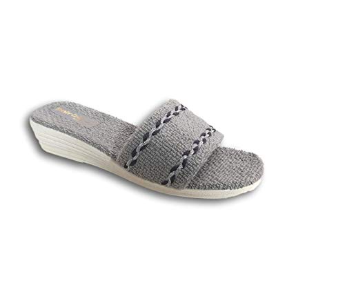 Sandales pour femme Ciabatta Mer Piscine Spa en éponge 100% Art. 174, gris, 39 EU Cover
