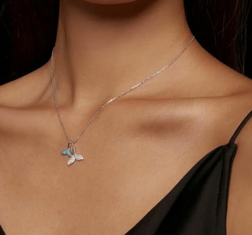 Collier queue de baleine argent 925 bijoux fins chaîne cou de poisson - 4