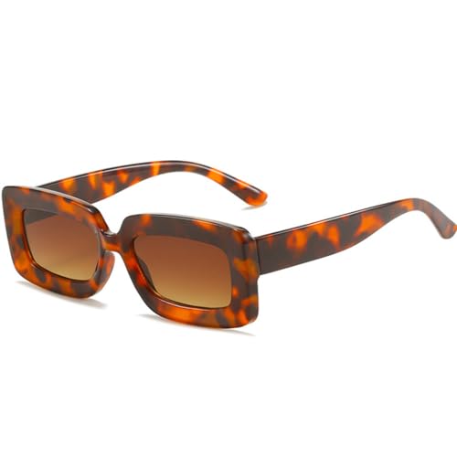 Lunettes de soleil rectangulaires rétro UV400 pour look streetwear vintage