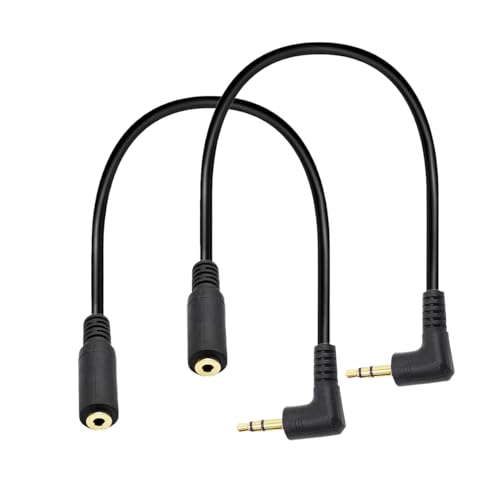 Adaptador de audio con jack 3.5mm ángulo 2-Pack miniatura 2