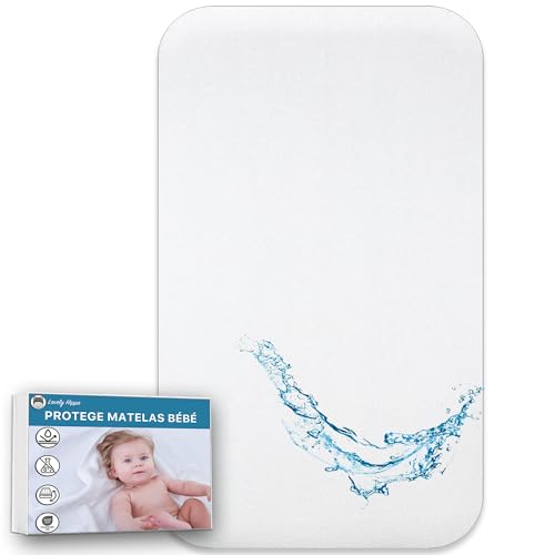 Lovely Hippo - Protector de colchón impermeable (50 x 83 cm, 100% impermeable)