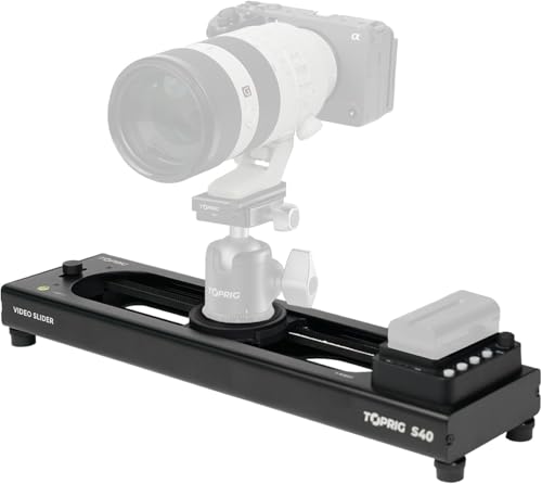 Toprig Slider de Cámara Motorizado 16''/40 cm con control mediante aplicación, modos time lapse y bucle, puntos AB, control de velocidad y panorámica de 120° para– Para Cine y Fotografía en Movimiento