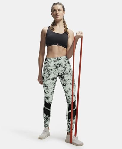 Image of Mehrang Women's Printed Gym wear /Active Wear Tights Strechable Leggings with Breathable Mesh and Side Pockets