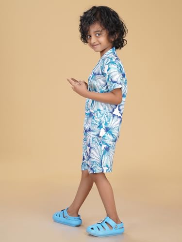 Image of Ninos Dreams Boys Cotton Rayon Coord Set with shorts /Holiday Shirt & Shorts