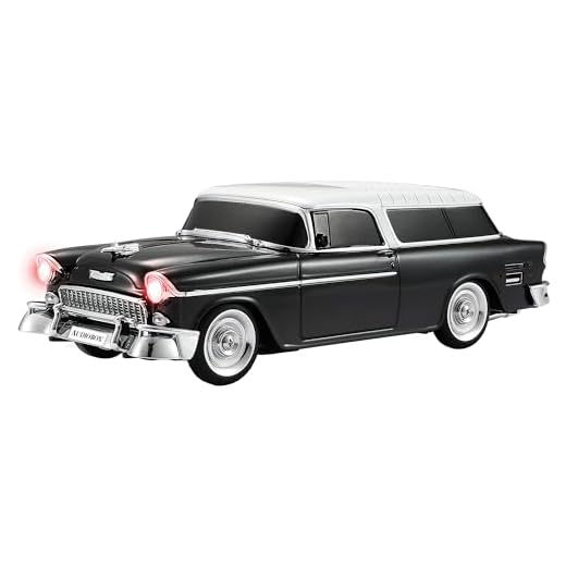 Audiobox 1955 Bel Air Bluetooth Speaker Car Replica Retro Ride with FM Radio, USB, SD, AUX Input for Office, Home, Garage (Black)
