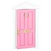Mini Wooden Door,Mini Wooden Door Bright Color Vivid Details Smoother Edge Dollhouse Miniature Fairy Door for 1:12 Doll House Gifts(Light Pink)