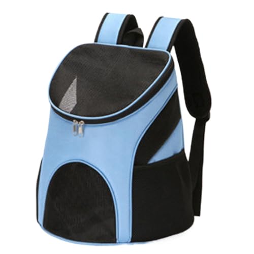 MKHJBFGI犬 リュック ペットキャリー 小型犬 小動物 移動 散歩 お出かけ 旅行 移動用 通気性 折りたたみ式 (ブルー)