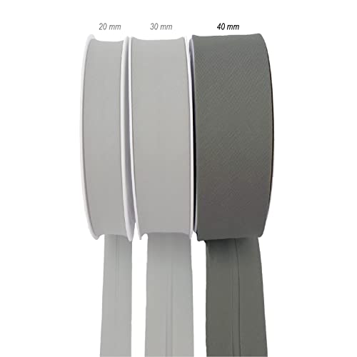 TEXTEX = 40mm Wide Bias Binding Tape. 50% Cotton and 50% Polyester. 10m Piece - (Dark Gray) - Image 2