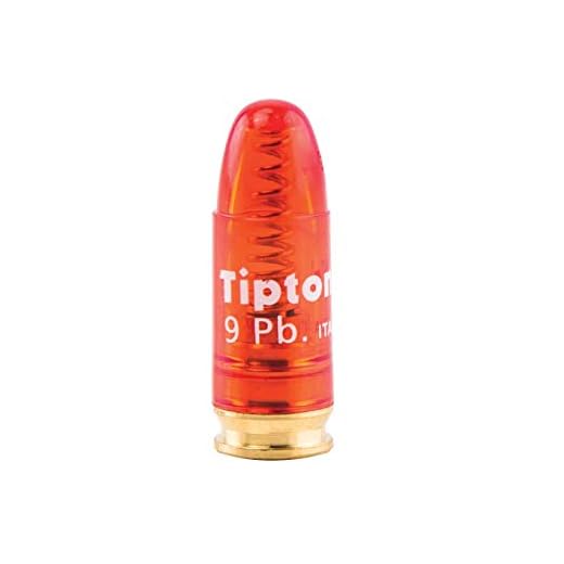 Tipton Snap Caps 9mm Luger with False Primer, Reusable Construction for Dry-Firing, Practice and Firearm Storage, clear, red