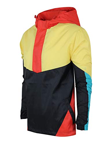 Image of SCREENSHOT Mens Streetwear Windbreaker Jacket - Lightweight Graphic Hoodie, Graffiti Hip Hop Urban Fashion Pullover Top