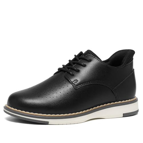GINNI Boys Slip-On Comfort Dress Shoes, Kids Lace-Up Casual Oxford Sneakers | Hands-Free Oxfords, Light & Flexible Sole, for Toddler/Little Kid/Big Kid/Youth, School Suit Formal Tuxedo Church Wedding
