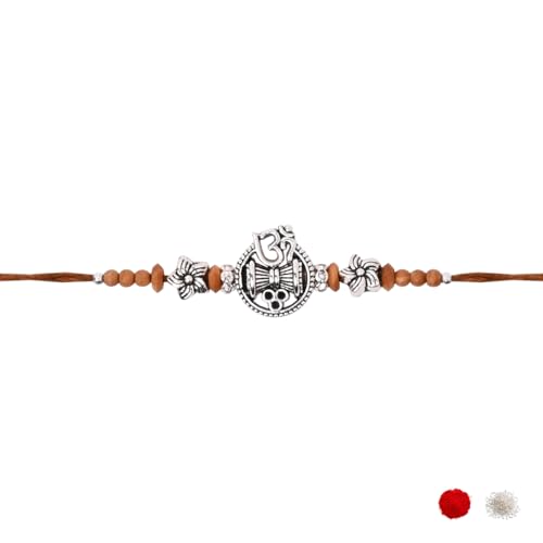Image of I Jewels Design Rakhi With Roli Chawal & Rakshabandhan Card for Bro /Brother /Bhai