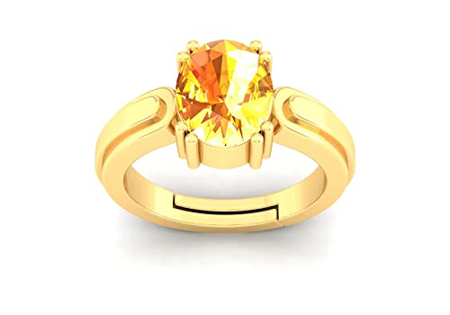 AKSHITA GEMS 16.25 Ratti 15.00 Carat Unheated Untreatet A+ Quality Natural Yellow Sapphire Pukhraj Gemstone Gold Plated Ring for Womens and Mens (Lab Certified) (B09TRCGN7N) Amazon Price History, Amazon Price Tracker