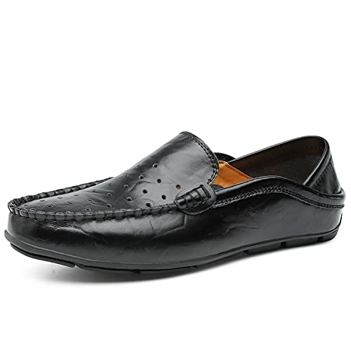 Men's Loafers Shoes Moccasins Breathable Simple Leather Flat Heel Anti-Slip Flexible Classic Slip-on