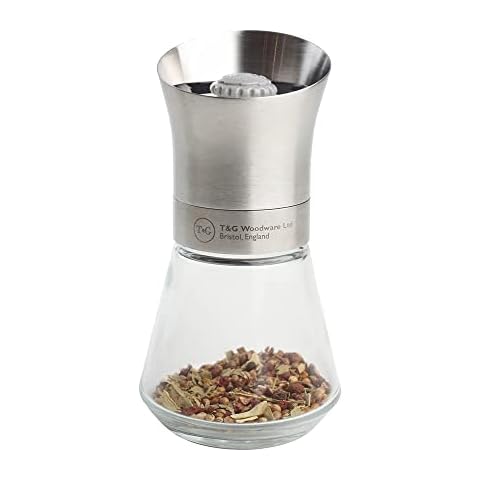 T&G Woodware - Molinillo de Especias con Base de Cristal extraíble Cover