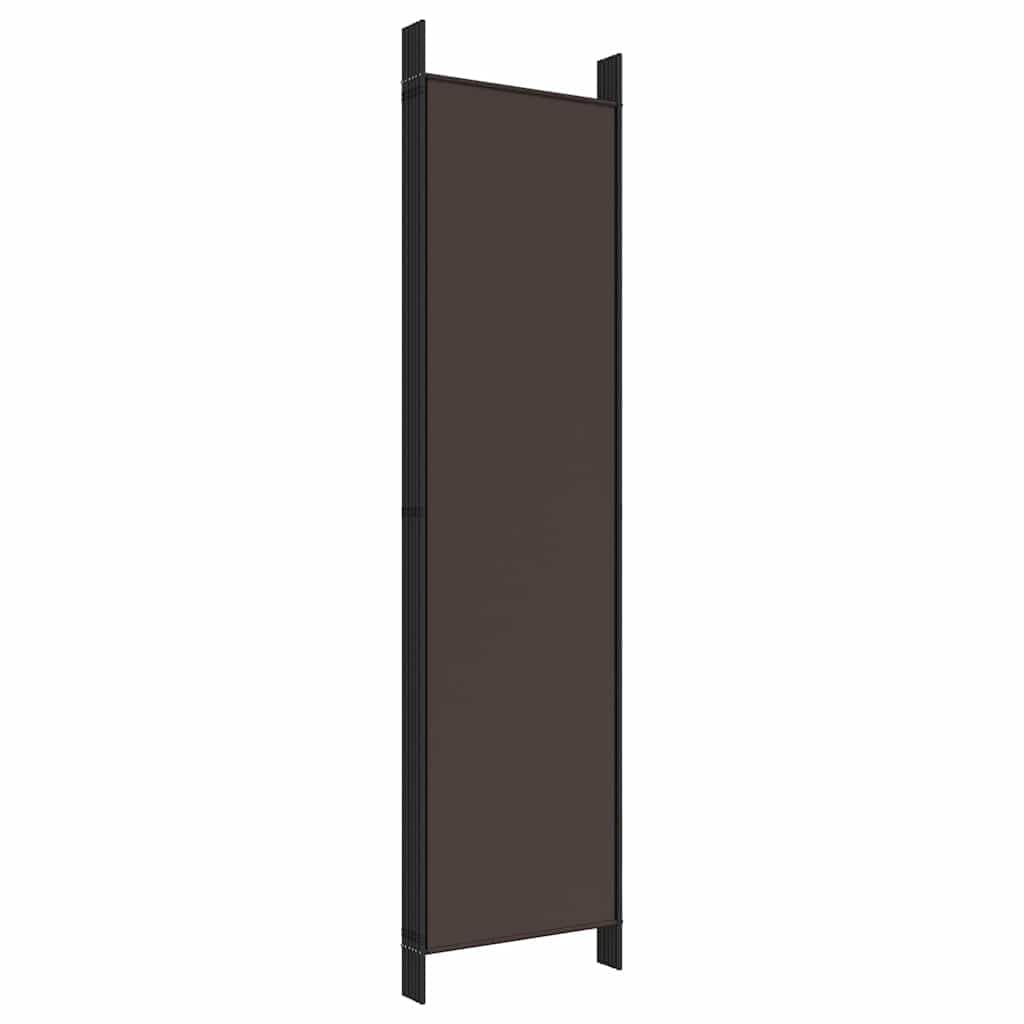 6-panelowy parawan brązowy 300 x 200 cm tkanina