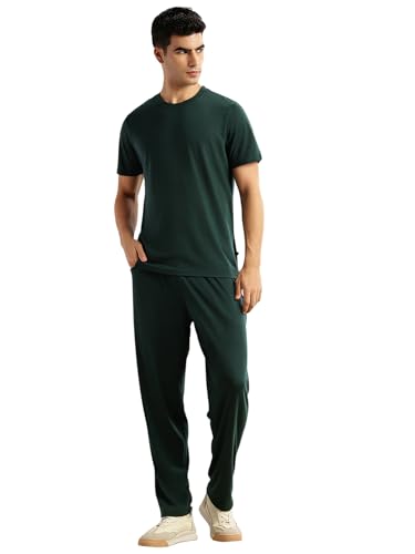 Image of Thomas Scott Men's | Relaxed Fit | Solid | 100% Polyester | Co-Ord Set With Short Sleeve T-Shirt & Trouser