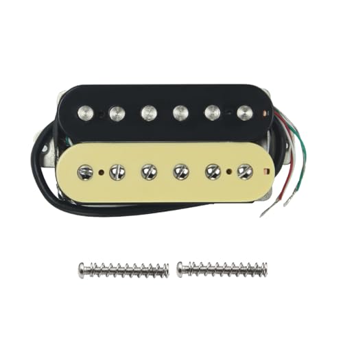 Image of FLEOR Electric Guitar Humbucker Pickups Bridge Alnico 5 Pickup (Cream+Black)