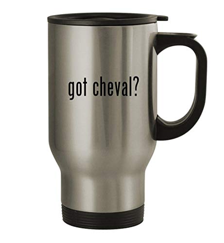 got cheval? - 14oz Stainless Steel Travel Coffee Mug, Silver