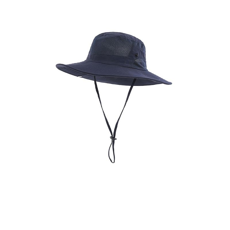 Cappello da Pescatore da Uomo con Parte Superiore in Rete Traspirante; Ideale for la Pesca, la Spiaggia e la Protezione Solare all'aperto | Blue