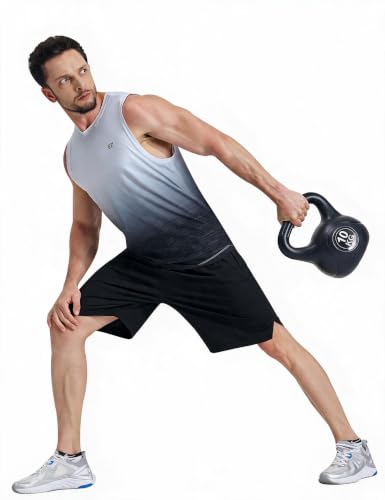 Image of EZRUN Men's Workout Sleeveless Shirts Quick Dry Muscle Swim Shirt Gym Fitness Running Beach Tank Tops