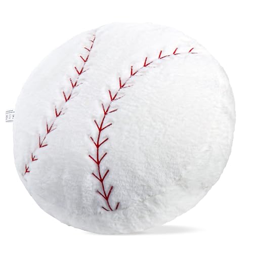 18 Inch Baseball Pillow Plush - Super Soft Stuffed Animal Toy for Kids, Boys & Girls, Baseball Fans, Cute Huggable Gift for Birthday, Christmas & Home Décor, Game Room, Bedroom, Sports Theme Party