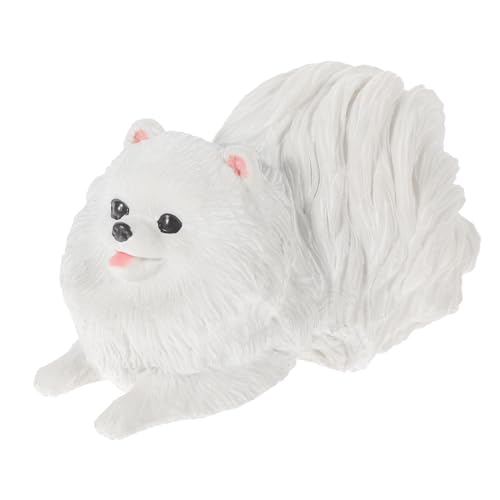 Amosfun Hundemodell Pomeranian Figur Mini Haustier Spielzeug Kinder Deko 7.5X4.3X4Cm Realistische Sammlerstück Gegen Langeweile