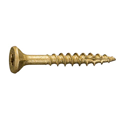 #9 x 1-1/2" Saberdrive Tan XL1500 Coated Exterior Star Drive Multi-Purpose Deck Screws 1 LB, Aproximadamente 153 Piezas