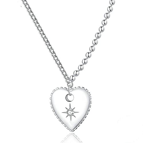 Collier coeur zircon femme anti ternissement bijou brillant