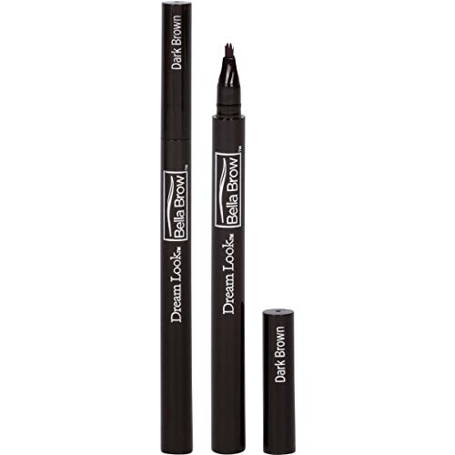 BELLA BROW By Dream Look, Microblading Eyebrow Pen with Precision Applicator (Double Pack - Dark Brown) – As Seen On TV, Natural Looking, Smudge Proof, Waterproof, Long Lasting