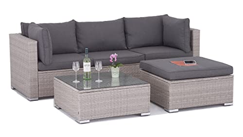 Enjoy Fit Polyrattan Lounge Sitzgruppe Gartenmöbel-Set Poly Rattan Garnitur...