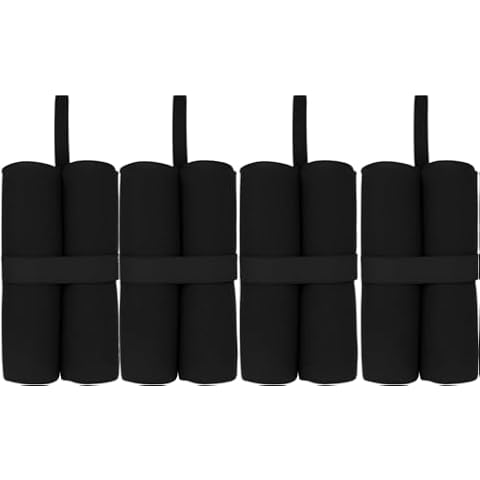 MOOCY Canopy Weight Bags(120LBS) for Pop up Canopy Tent, Leg Canopy Weights Sand Bags for Instant Outdoor Sun Shelter Canopy/Patio Umbrella,Set of 4, Black Cover