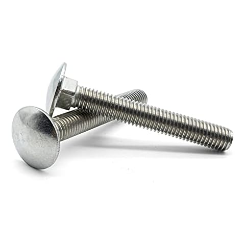 Hippo Hardware M5 (5mm X 30mm) Carriage Bolts Cup Square Dome Coach Screws A2 Stainless Steel (Pack of 3) Cover
