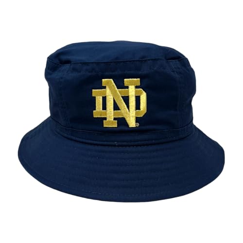 LogoFit Notre Dame Navy Bucket Hat - College Team Logo Cap Irish Merchandise