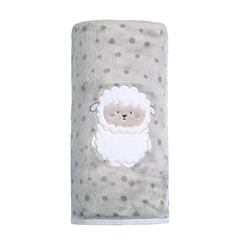 Cobertor Bordado de Microfibra Papi Friends 1.10m x 90cm 1 Unidade, Ovelha Gil