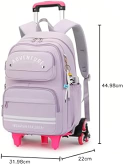 ETAISHOW ローリングバックパック ガールズ キッズ ホイール付きバックパック ローラーブックバッグ トロリー スクールバッグ 車輪付きバッグ