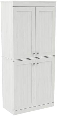 Inval Shaker Style Buffet 4-Door Tall Cabinet, Washed Oak