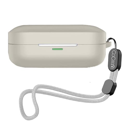 Image of Soft Silicone Case Cover for Realme Buds Air 7 | 7 Pro (Lanyard, Ivory Gold)