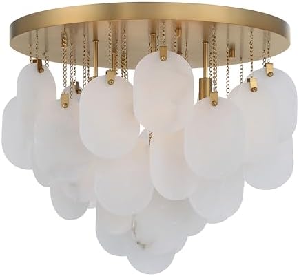 Metropolitan Velisse 23.75" 5-Light Flush Mount - Legacy Brass and Alabaster (Bulb Not Included)
