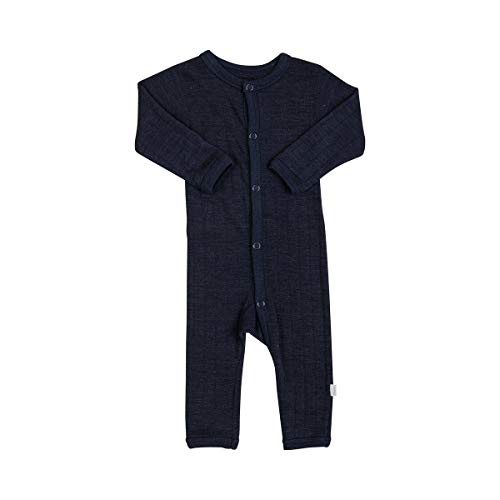 Joha Baby Unisex Schlafoverall aus Merino-Wolle/Seide Navy weiß,...