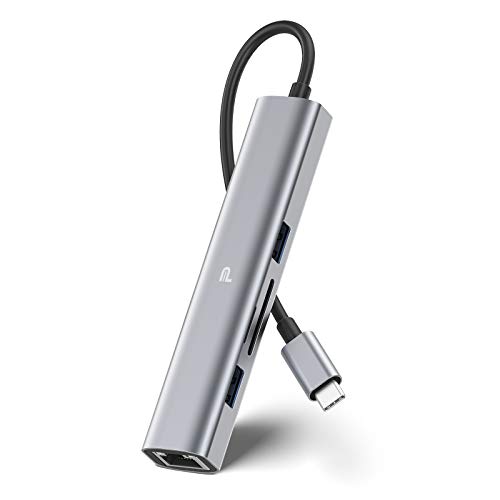 Usb C Multiport Adapter Hub, Macbook Pro/Air 2022 Usb Adapter, Aluminum Type C Hub For Macbook M2 M1, Ipad Pro, Xps, And More, With Usb 3.0, Hdmi, Gigabit Ethernet And Sd/Micro Card Reader #TOP22