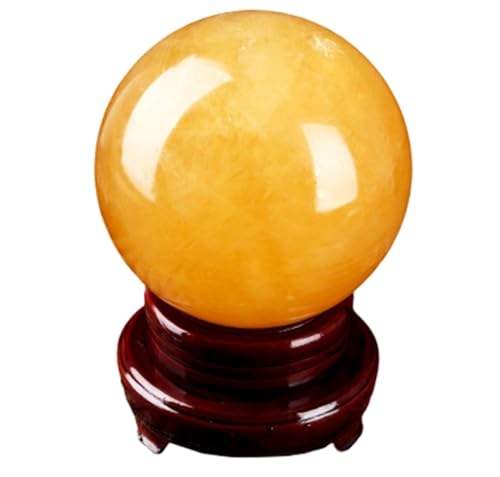 Cristal de calcite jaune en boule de 15cm, sculpture en quartz pour ornement de maison