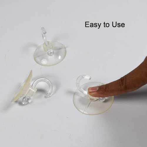Image of Transparent Rubber Vacuum Sucker Hooks for Glass,Mirror | Hanger Strong Suction Cup Bathroom Kitchen Window Wall Accessorie(Pack of 3)