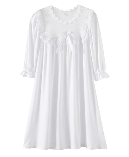 Robe de nuit vintage en modal respirant et manches longues protectrices pour fille